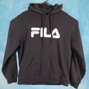 FILA Men's/Women's Pullover Hoodie, Black, Size Large